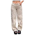 Pantaloni cargo beige donna