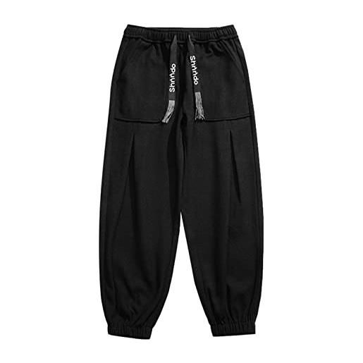 QiaTi Pantaloni Uomo In Similpelle PU Elasticizzata – Nero, Modello Slim Dritto Con Tasche, Per Moto, Serate In Discoteca E Eventi