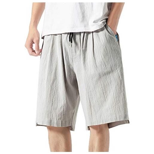 Pantaloni Harem Giapponesi Baggy Uomo | Lino Leggero, Larghi, Elasticizzati, Estivi, Per Yoga, Spiaggia E Tempo Libero