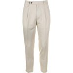 Pantaloni lino beige uomo