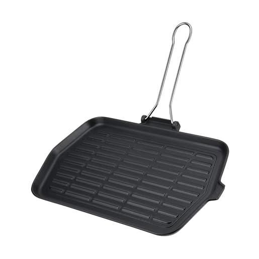 Padella Quadrata In Ghisa Smaltata Country Living 25 Cm - Antiaderente Con Beccucci - Panna
