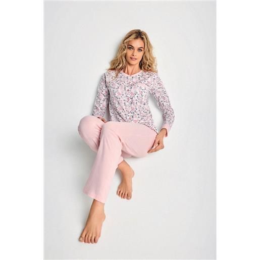 Pigiama Donna In Morbido Cotone A Maniche Lunghe – Set 2 Pezzi Con Tasche, Casual Loungewear