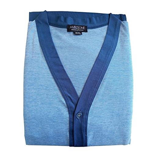 Pigiama Uomo In Raso A Due Pezzi - Maniche Lunghe Con Bottoni E Tasche - Foto 10