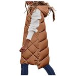 Piumino smanicato donna lungo