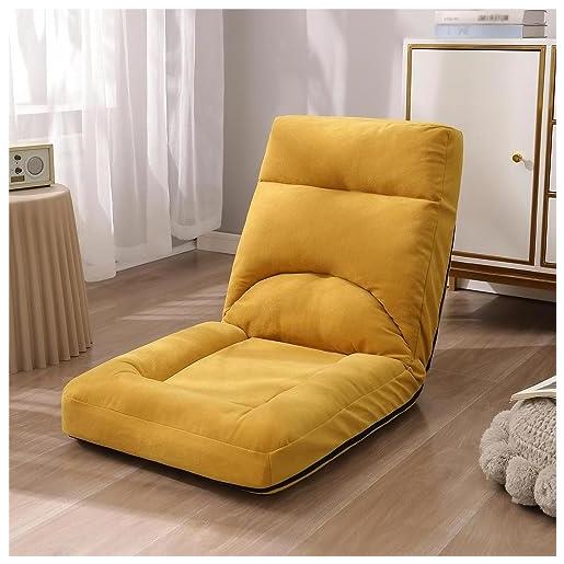 Poltrona Pieghevole Da Terra RELAX4LIFE – Regolabile In 5 Livelli, Con Cuscino, Divano-Letto, Tessuto Grigio