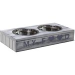 Porta ciotole per cani in legno