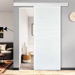 Porta scorrevole legno e vetro satinato
