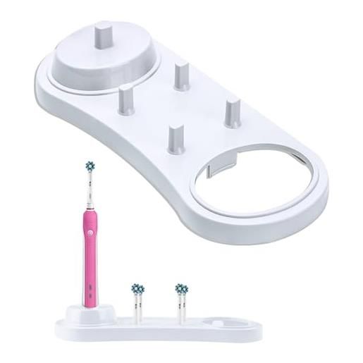 Portaspazzolini Da Bagno In Acciaio Inox, Organizer Ventilato Con Slot Larghi Per Spazzolini Elettrici E Rasoi – Design Minimalista Bianco