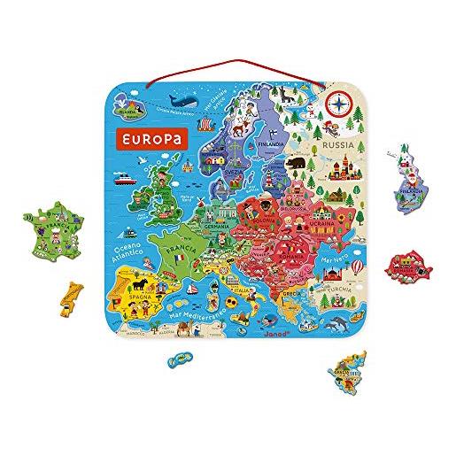 Puzzle Magnetico Legno,Giocattolo di Legno con Lavagna Double Face