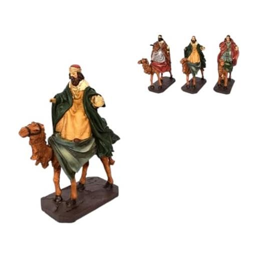 Holyart Re Magio Gaspare In PVC 12 Cm Per Presepe - Statuina Artigianale Italiana, Colorata E Fatta A Mano, Peso 0,10 G