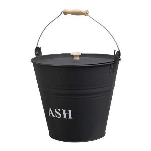 Secchio Per Cenere Ovale Nero - Capacità 15 Litri, 33.5x23.5cm, Con Coperchio - Foto 2