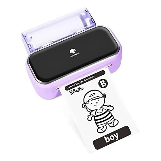 Victop Mini Stampante Fotografica, Mini Stampante Termica con LED Colorati,  Stampante Fotografica Istantanea Portatile, Bluetooth con Ricarica USB