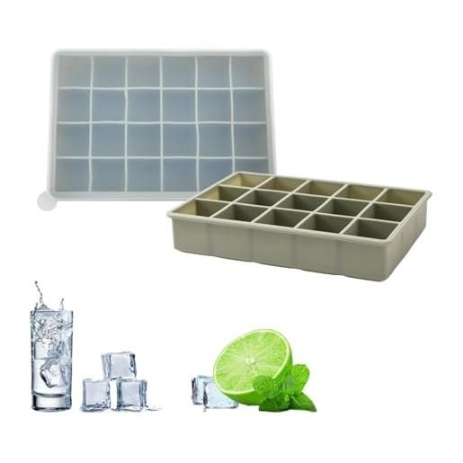TAIZER 2PCS Stapi per Cubetti Ghiaccio in Silicone, Vaschetta con