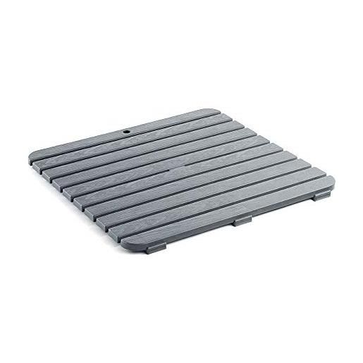 Tappetino da doccia angolare antiscivolo anti muffa, 60 x 60 cm, in luffa, triangolare, per doccia interna, in morbido PVC, con scarico per anziani, tappetino da bagno curvo per ambienti umidi, ad