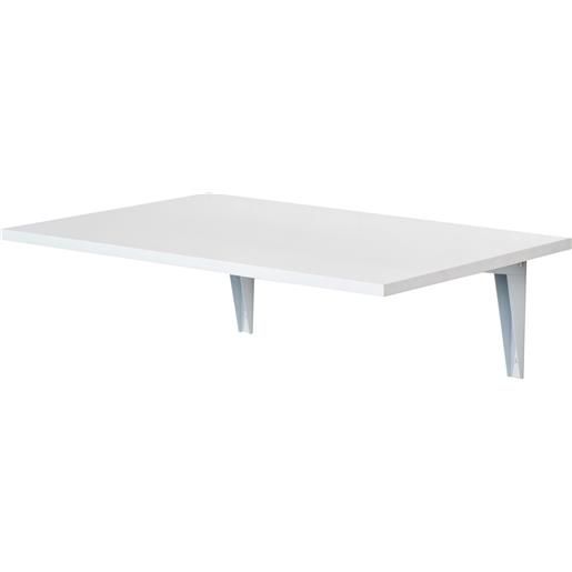 Tavolo Pieghevole Da Parete In Legno 120x60 Cm – Scrivania E Piano Lavoro Salvaspazio, Con Staffe Di Rinforzo