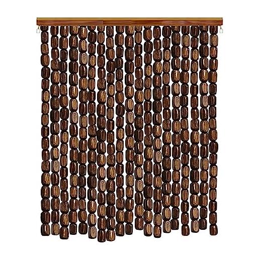 Tenda A Perline In Legno E Bambù Per Porta – Divisorio Bohémien 90x190 Cm – Fatto A Mano