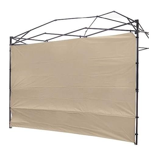 Tenda Da Sole Retrattile VidaXL 4x3,5m, Manuale Con Pali, Tessuto Giallo E Bianco, Telaio Grigio, Per Terrazzo E Giardino