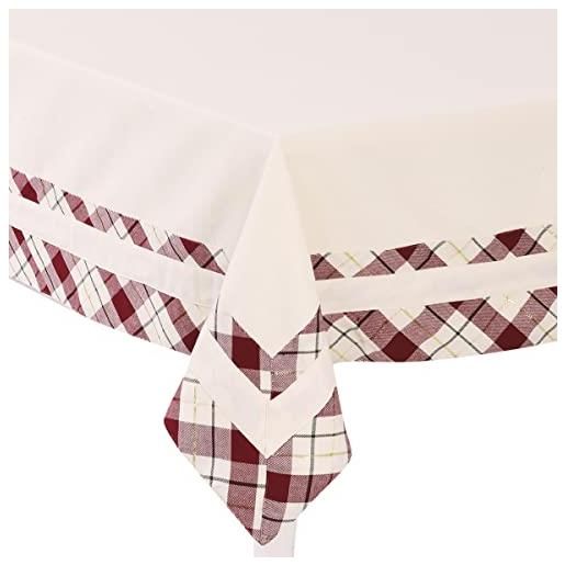 il dolce stile della tua casa Tovaglia di Natale Rossa Rettangolare Tessuto Tinto Filo Lurex fantasia scozzese rosso Tartan piu' misure (tartan rosso, 140x240 cm