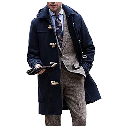 TRENCH CAPPOTTO UOMO Lana Senape Invernale Doppiopetto Slim M,L,XL,XXL EUR 39,90 - IT - Foto 9