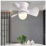 YUNZI Moderno Ventilatore da soffitto con Illuminazione e Telecomando,  Bianco LED Dimmerabile Lampada da soffitto, Plafoniere con Ventilatore per