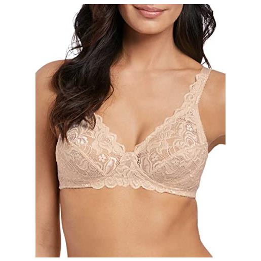 Wacoal Reggiseno Donna Altamente Coprente In Pizzo Chantilly, Con Ferretto, Finestra A Rete Trasparente, Beige
