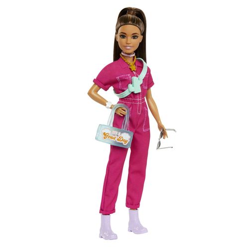Barbie Bambola dentista con bambola bruna alla moda con vestito blu e cappotto da laboratorio, 1 bambola per bambini, mobili e accessori per medici,Mattel,Eta 3
