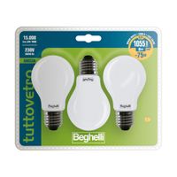 Beghelli Goccia Tuttovetro Blister Pack 3pz LED 8W E27