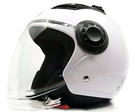 BHR Casco Demi-Jet 803 SIMPLY, Pratico Casco Scooter Omologato ECE, Casco  Moto Jet con Frontino Removibile & Sgancio Micrometrico, Bianco