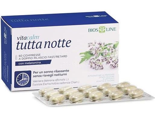 Bios Line Vitacalm Tutta Notte con Melatonina Compresse