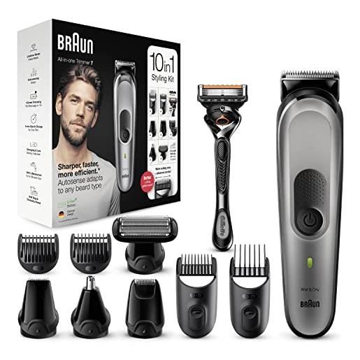 BRAUN RASOIO ELETTRICO SENZA FILI REGOLABARBA TAGLIACAPELLI UOMO 10-IN-1  STYLING