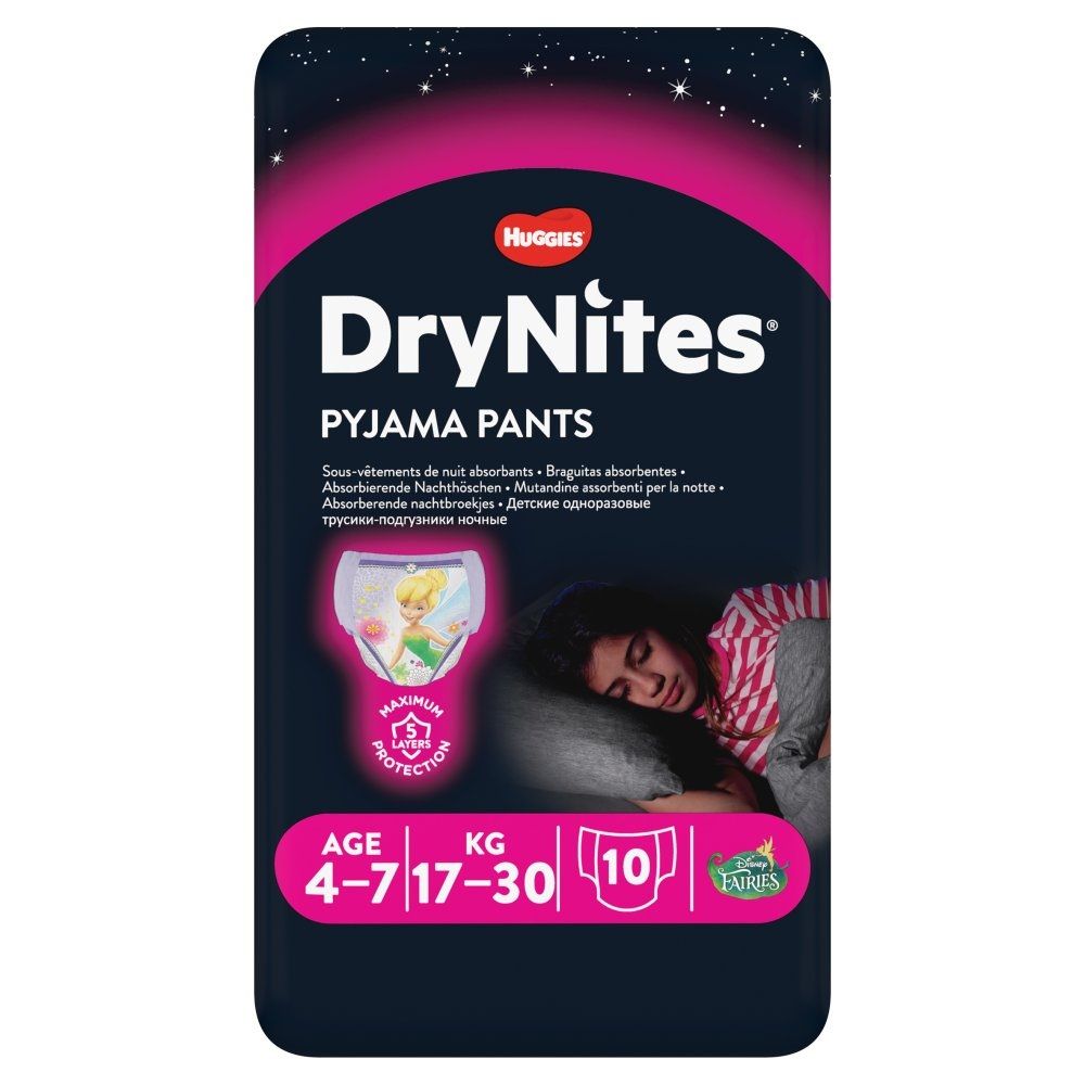 Huggies Drynites Mutandine Assorbenti 4-7 Anni (17-30 Kg) - Boy, Confezione Da 10