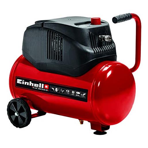 Einhell Compressore TE-AC 18/75 Li OF Solo Power X-Change (18 V, max 8 bar, serbatoio 5 L, senza olio, capacità di aspirazione: 75 l/min, 2 manometri, senza olio, senza batteria