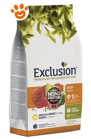 Exclusion Mediterraneo Monoprotein Puppy Medium Breed Cane (Manzo) - secco