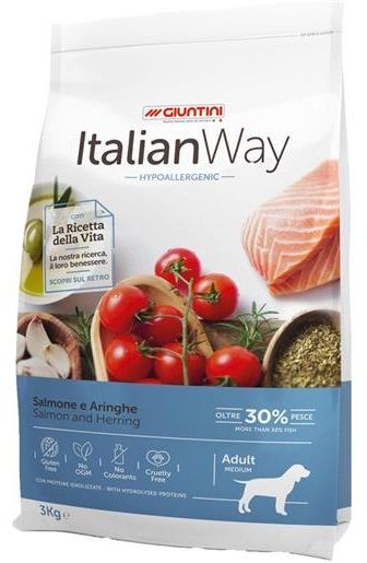 Giuntini Italian Way Hypoallergenic Adult Medium Cane (Salmone e Aringhe) - secco