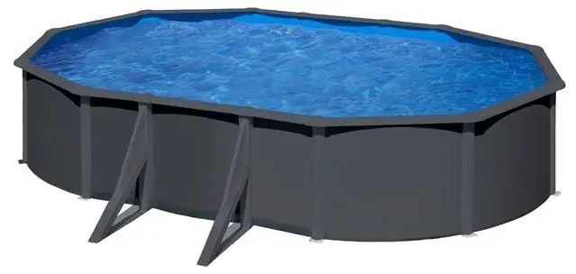 Gre Piscina Anthracite Ovale