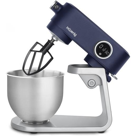 Robot Da Cucina H.Koenig KM80 - 5 Litri, 1000W, 4 Velocità, Grigio, Con Frusta, Sbattitore, Gancio Impasto