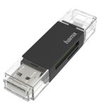 Hama Lettore USB 2.0, SD/Micro SD, OTG (00200130)