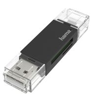 Hama Lettore USB 2.0, SD/Micro SD, OTG (00200130)