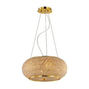 Ideal Lux Pasha oro lampada soffitto elegante diffusore perle di cristallo  10 luci