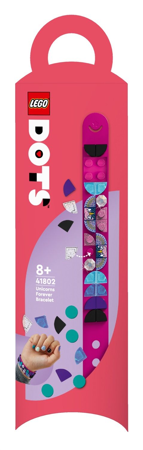 LEGO DOTS 41802 Braccialetto Unicorni per Sempre, Kit Braccialetti