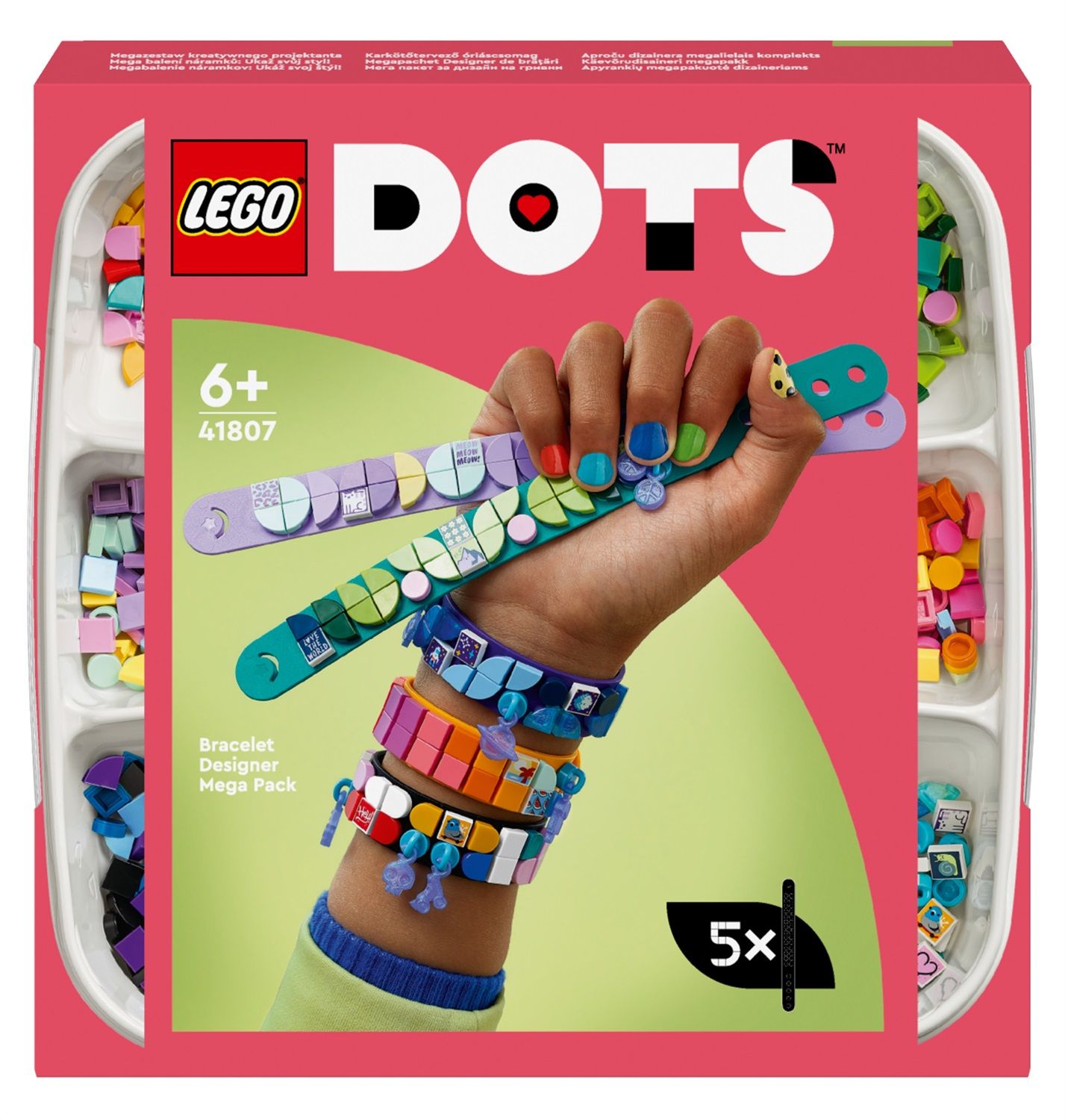 LEGO DOTS Megapack Designer di Braccialetti, Set 5in1 per Creare