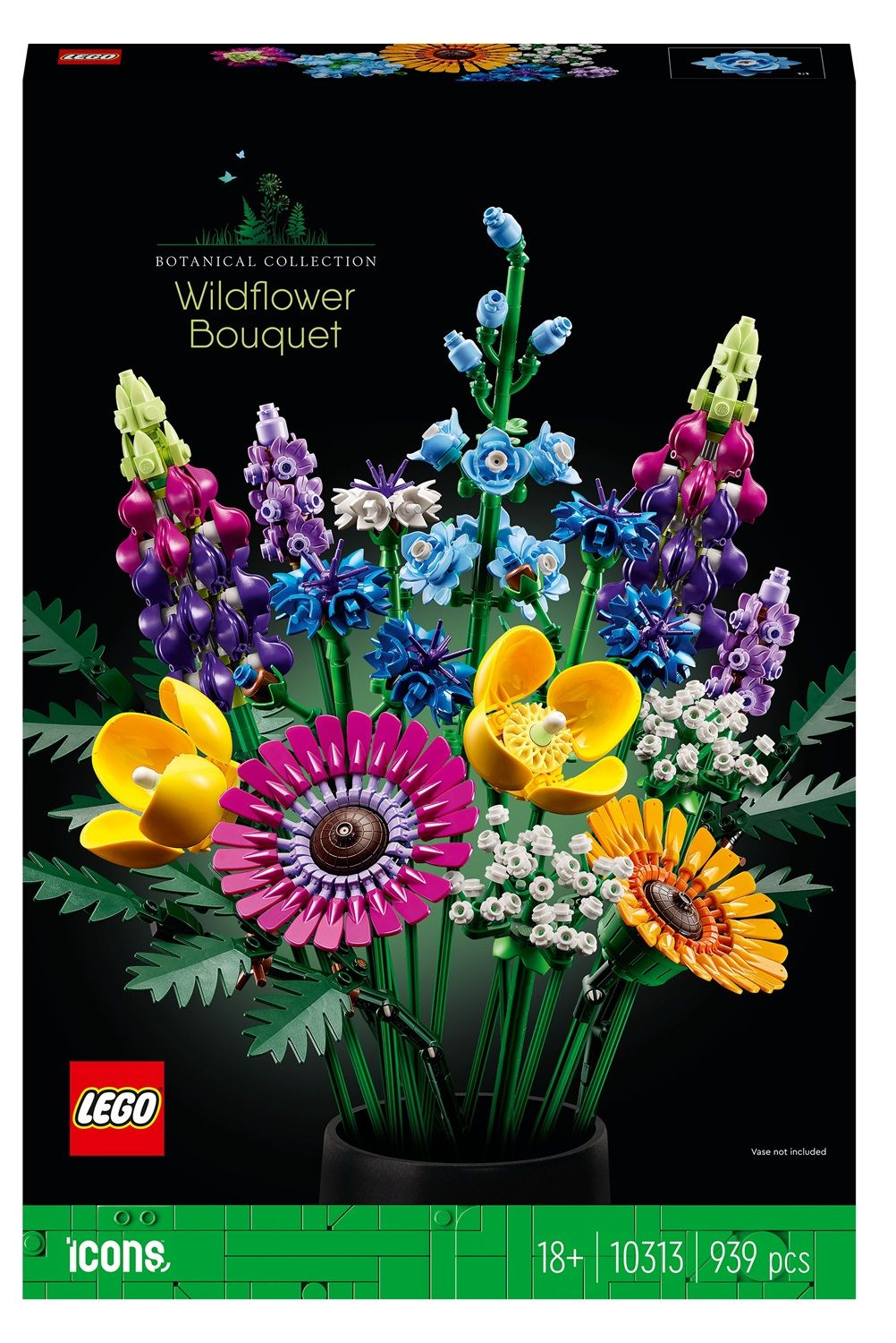 LEGO 10313 Icons Bouquet Fiori Selvatici Finti con Papaveri e Lavanda  Artificiali, Idee Regalo per Uomo o Donna, per Moglie o Marito, Botanical