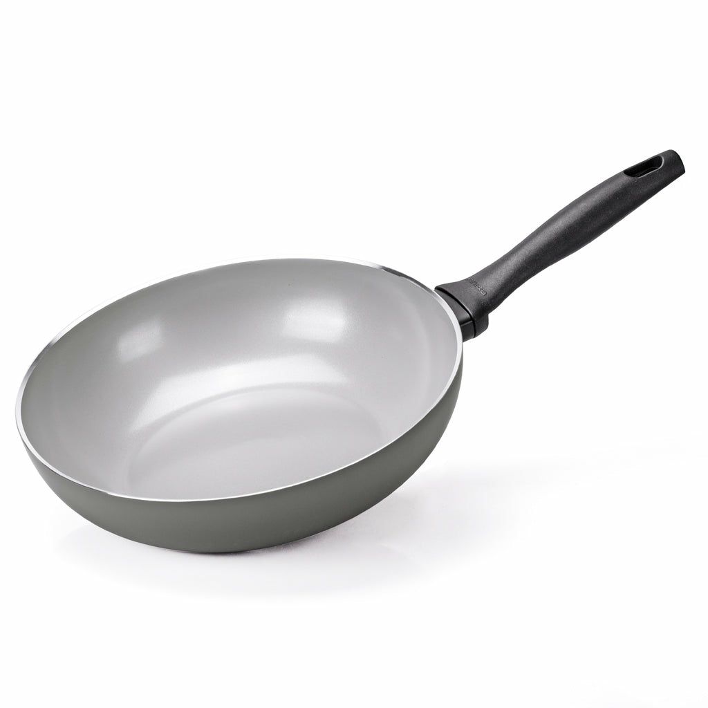 Padella Wok In Ferro 3 In 1 Con Coperchio | Antiaderente Naturale Per Friggere E Brasare | Adatta A Induzione 20 Cm | Pentola Versatile