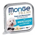 Monge Fresh Paté con Bocconcini Adult Cane (Merluzzo) - umido