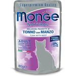 Monge Natural Superpremium Cotti a Vapore Adult Gatto (Tonno con Manzo) - umido