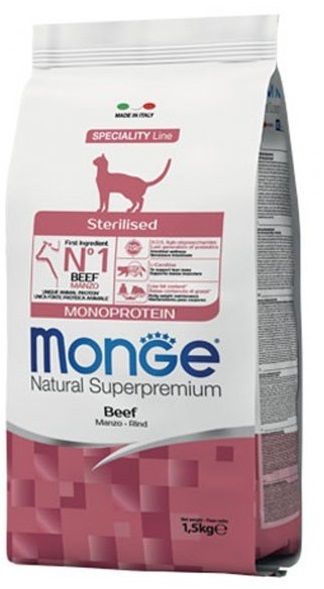 Monge Natural Superpremium Monoprotein Sterilised Adult Gatto Manzo