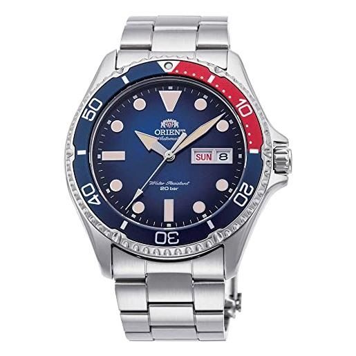 Orient Multi Year Calendar - Orologio Automatico Uomo 43mm Acciaio, Cinturino Pelle Nero, Subacqueo 50m, Calendario Giorno Mese E Data