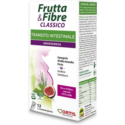 Ortis - Frutta & Fibre Azione Delicata 12 bustine - Integratore Alimentare  Che Aiuta a Mantenere il Transito