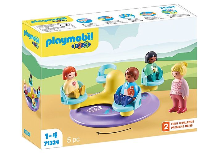PLAYMOBIL 5548 Giostra Volante Con Luci LED Colorate, Azionamento Manuale Ed Elettrico, Giocattolo Per Bambini Da 4 Anni In Su - 5