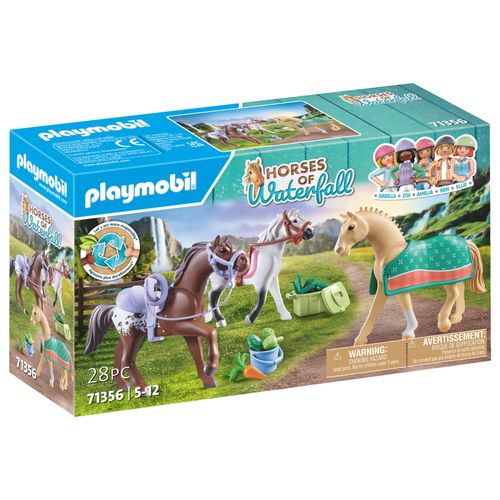 Playmobil Horses of Waterfall Set 3 cavalli con selle